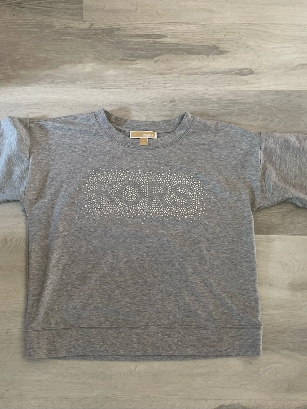 MICHAEL KORS Gray Sweatshirt with Bling ~ M